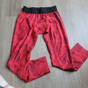 BCG Compression Leggings Boys M‎ 10-12 Red Camo Athletic Base Layer Pants